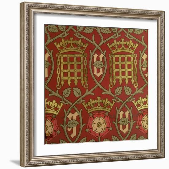 Tudor Rose, Reproduction Wallpaper Designed by S. Scott and Produced by Cole & Sons-null-Framed Giclee Print