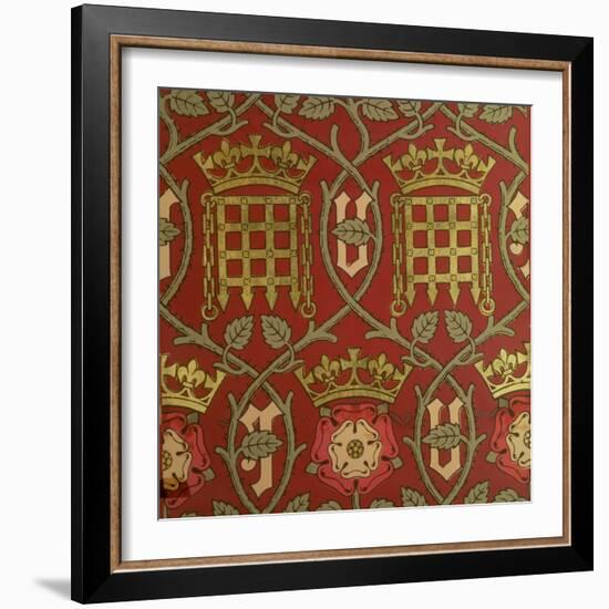 Tudor Rose, Reproduction Wallpaper Designed by S. Scott and Produced by Cole & Sons-null-Framed Giclee Print