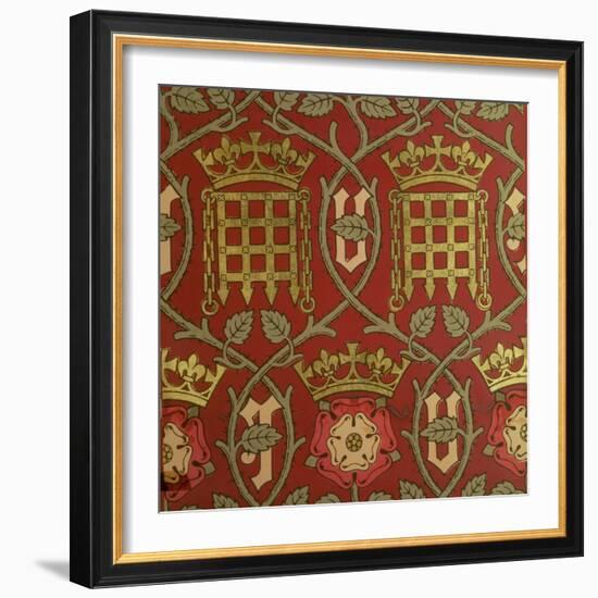 Tudor Rose, Reproduction Wallpaper Designed by S. Scott and Produced by Cole & Sons-null-Framed Giclee Print