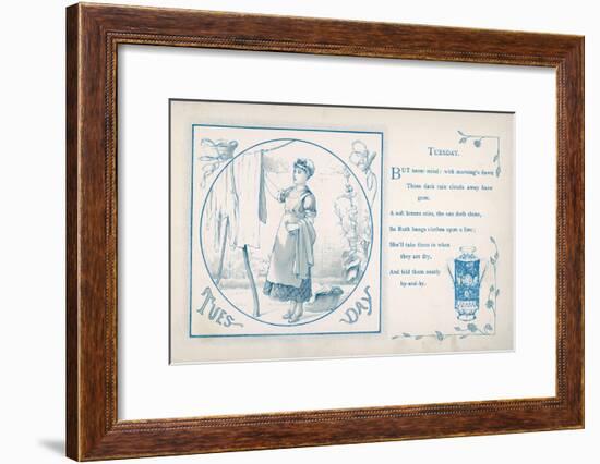 Tuesday: the Housemaid Hangs the Washing Out on the Line-null-Framed Art Print