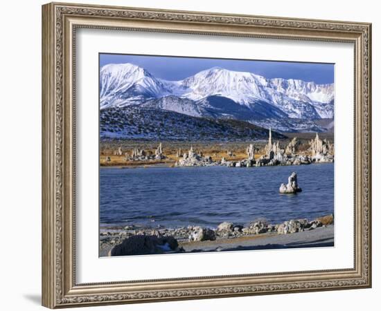 Tufa Formations & Mono Lake Below Sierra Nevada, Mono Lake Tufa State Natural Reserve, CA-Scott T. Smith-Framed Photographic Print