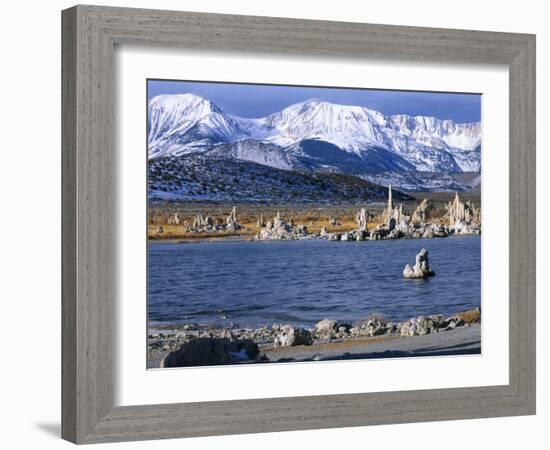 Tufa Formations & Mono Lake Below Sierra Nevada, Mono Lake Tufa State Natural Reserve, CA-Scott T. Smith-Framed Photographic Print