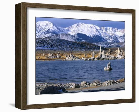 Tufa Formations & Mono Lake Below Sierra Nevada, Mono Lake Tufa State Natural Reserve, CA-Scott T. Smith-Framed Photographic Print