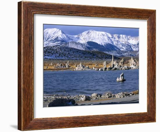 Tufa Formations & Mono Lake Below Sierra Nevada, Mono Lake Tufa State Natural Reserve, CA-Scott T. Smith-Framed Photographic Print