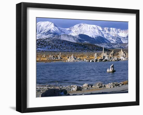 Tufa Formations & Mono Lake Below Sierra Nevada, Mono Lake Tufa State Natural Reserve, CA-Scott T. Smith-Framed Photographic Print