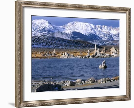 Tufa Formations & Mono Lake Below Sierra Nevada, Mono Lake Tufa State Natural Reserve, CA-Scott T. Smith-Framed Photographic Print