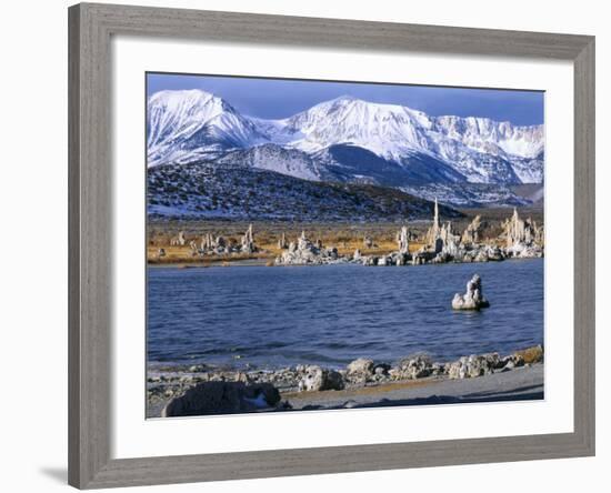 Tufa Formations & Mono Lake Below Sierra Nevada, Mono Lake Tufa State Natural Reserve, CA-Scott T. Smith-Framed Photographic Print