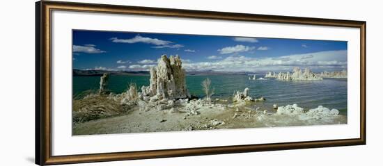 Tufa Rock Formations in a Lake, Mono Lake, Mono Lake Tufa State Reserve, California, USA-null-Framed Photographic Print