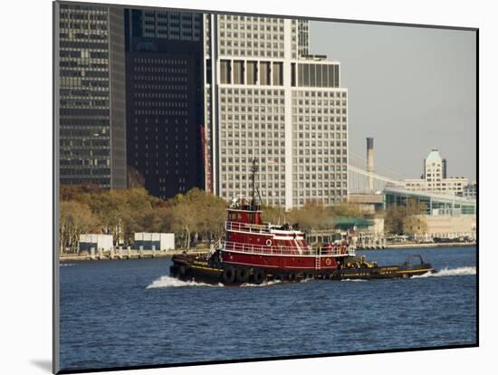 Tug on Hudson River, Manhattan, New York City, New York, USA-R H Productions-Mounted Photographic Print