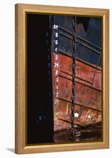 Tugboat Bow and Lowered Anchor Chain-Paul Souders-Framed Premier Image Canvas