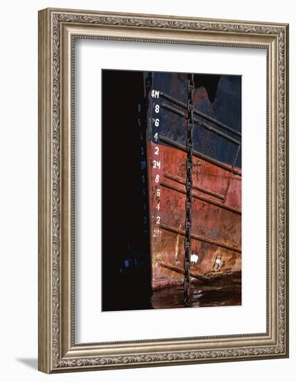 Tugboat Bow and Lowered Anchor Chain-Paul Souders-Framed Photographic Print