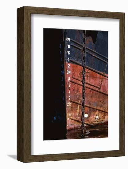 Tugboat Bow and Lowered Anchor Chain-Paul Souders-Framed Photographic Print