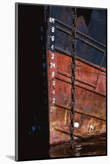 Tugboat Bow and Lowered Anchor Chain-Paul Souders-Mounted Photographic Print