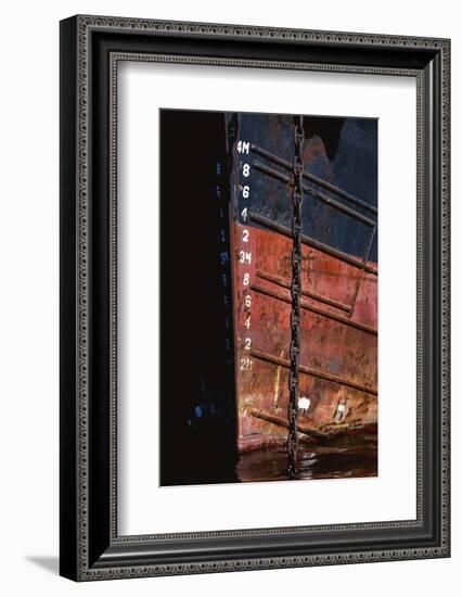 Tugboat Bow and Lowered Anchor Chain-Paul Souders-Framed Photographic Print