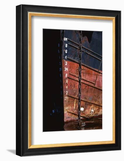 Tugboat Bow and Lowered Anchor Chain-Paul Souders-Framed Photographic Print