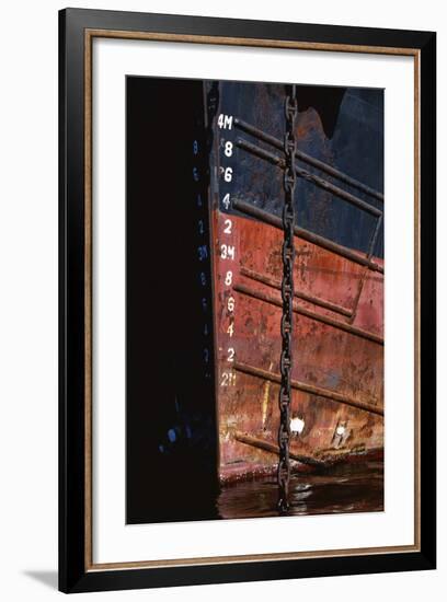 Tugboat Bow and Lowered Anchor Chain-Paul Souders-Framed Photographic Print