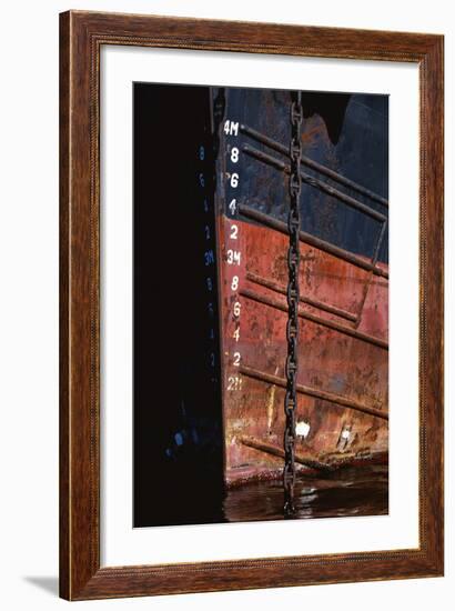 Tugboat Bow and Lowered Anchor Chain-Paul Souders-Framed Photographic Print