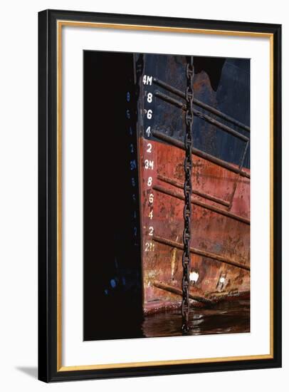 Tugboat Bow and Lowered Anchor Chain-Paul Souders-Framed Photographic Print