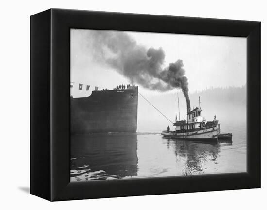 Tugboat Elf Hauling the Pansa Through the Thea Foss Waterway-Marvin Boland-Framed Premier Image Canvas