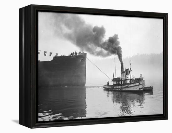 Tugboat Elf Hauling the Pansa Through the Thea Foss Waterway-Marvin Boland-Framed Premier Image Canvas