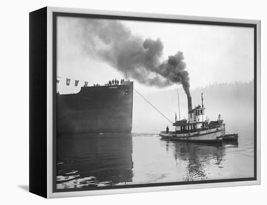 Tugboat Elf Hauling the Pansa Through the Thea Foss Waterway-Marvin Boland-Framed Premier Image Canvas