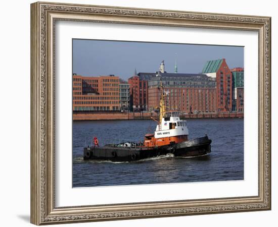 Tugboat on River Elbe, Hamburg Harbour, Germany, Europe-Hans Peter Merten-Framed Photographic Print