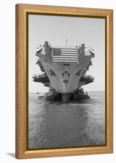 Tugboats Pushing the Aircraft Carrier John F. Kennedy-null-Framed Premier Image Canvas