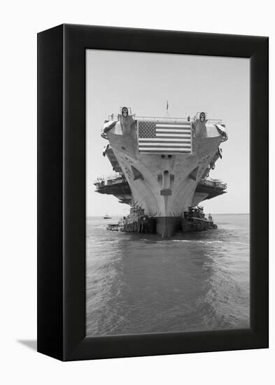 Tugboats Pushing the Aircraft Carrier John F. Kennedy-null-Framed Premier Image Canvas