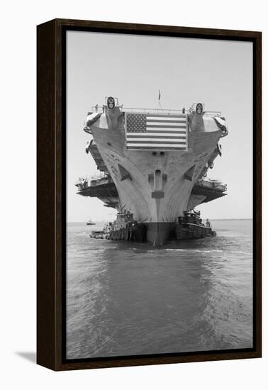 Tugboats Pushing the Aircraft Carrier John F. Kennedy-null-Framed Premier Image Canvas