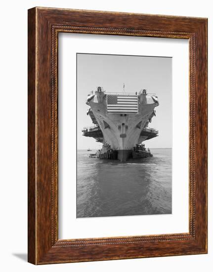 Tugboats Pushing the Aircraft Carrier John F. Kennedy-null-Framed Photographic Print