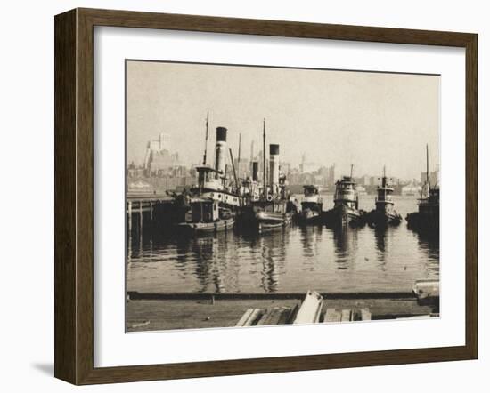 Tugs and Brooklyn from Lower Manhattan, New York, America-null-Framed Photographic Print