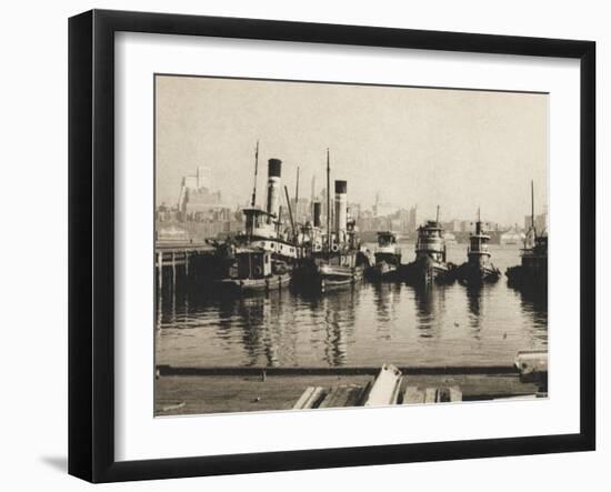 Tugs and Brooklyn from Lower Manhattan, New York, America-null-Framed Photographic Print