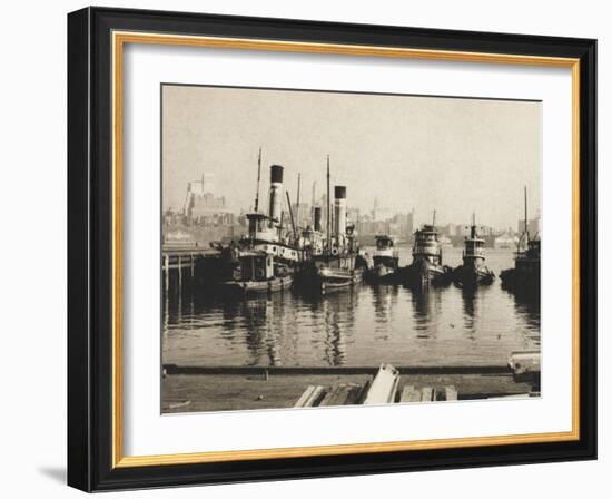 Tugs and Brooklyn from Lower Manhattan, New York, America-null-Framed Photographic Print