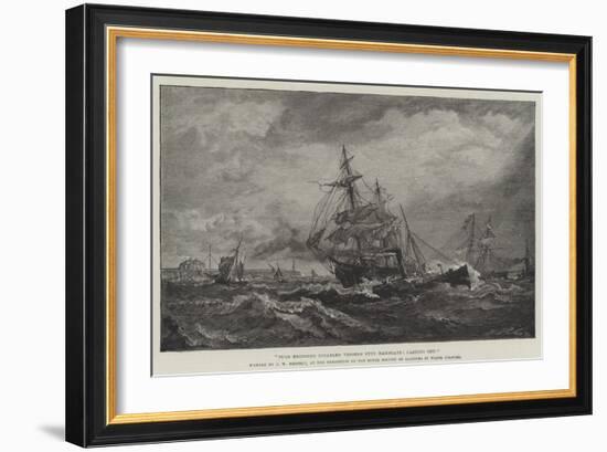 Tugs Bringing Disabled Vessels into Ramsgate, Casting Off-Oswald Walters Brierly-Framed Giclee Print