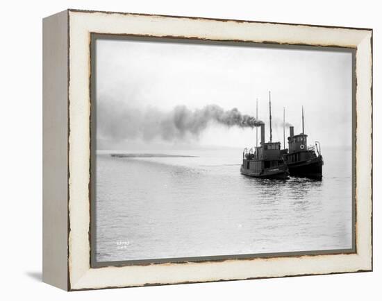 Tugs R.P. Elmore and Irene Underway, Circa 1912-Asahel Curtis-Framed Premier Image Canvas