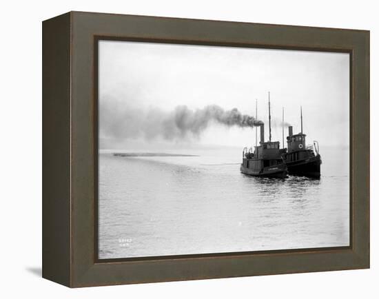 Tugs R.P. Elmore and Irene Underway, Circa 1912-Asahel Curtis-Framed Premier Image Canvas