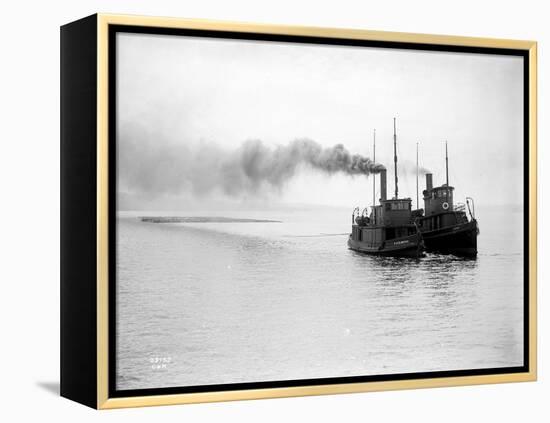 Tugs R.P. Elmore and Irene Underway, Circa 1912-Asahel Curtis-Framed Premier Image Canvas