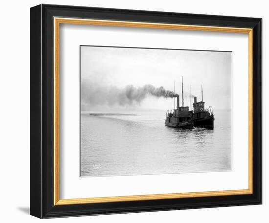 Tugs R.P. Elmore and Irene Underway, Circa 1912-Asahel Curtis-Framed Giclee Print