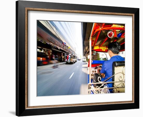 Tuk Tuk Driver Speeding in Bangkok, Thailand, Southeast Asia, Asia-Matthew Williams-Ellis-Framed Photographic Print