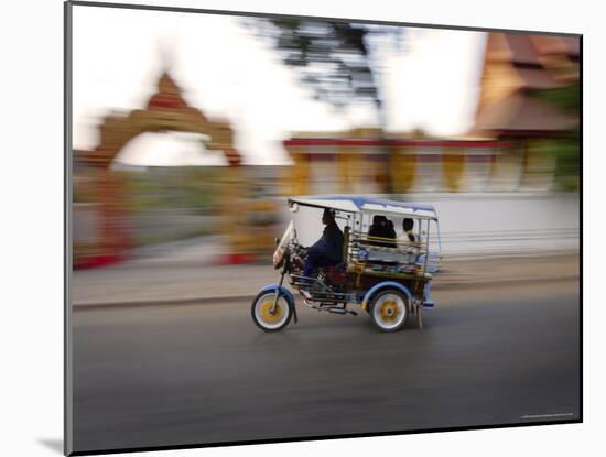 Tuk Tuk Racing Through Vientiane, Laos, Indochina, Southeast Asia, Asia-Andrew Mcconnell-Mounted Photographic Print