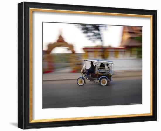 Tuk Tuk Racing Through Vientiane, Laos, Indochina, Southeast Asia, Asia-Andrew Mcconnell-Framed Photographic Print