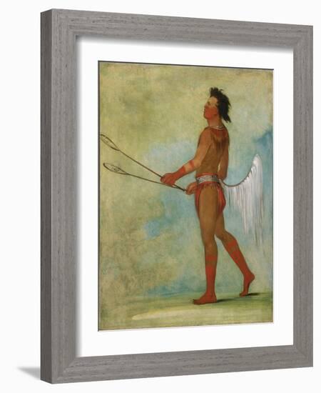 Tul-Lock-Chish-Ko, Drinks the Juice of the Stone, in Ball Player's Dress, 1834 (Oil on Canvas)-George Catlin-Framed Giclee Print