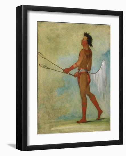 Tul-Lock-Chish-Ko, Drinks the Juice of the Stone, in Ball Player's Dress, 1834 (Oil on Canvas)-George Catlin-Framed Giclee Print