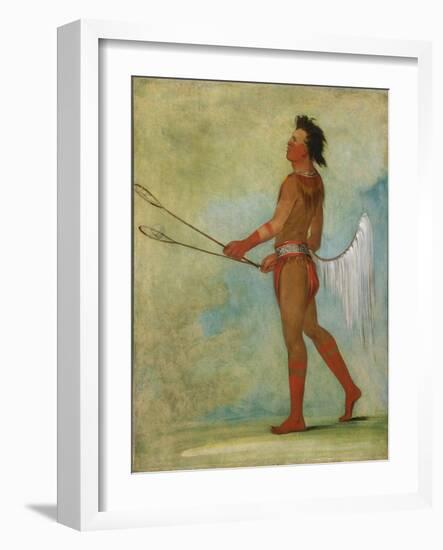 Tul-Lock-Chish-Ko, Drinks the Juice of the Stone, in Ball Player's Dress, 1834 (Oil on Canvas)-George Catlin-Framed Giclee Print