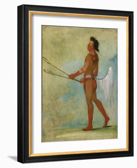 Tul-Lock-Chish-Ko, Drinks the Juice of the Stone, in Ball Player's Dress, 1834 (Oil on Canvas)-George Catlin-Framed Giclee Print
