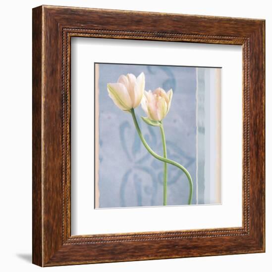 Tulip and Blue Tapestry I-Richard Sutton-Framed Art Print