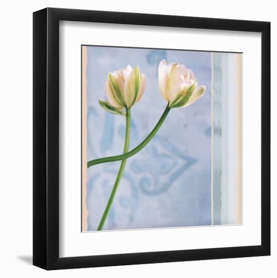 Tulip and Blue Tapestry II-Richard Sutton-Framed Art Print