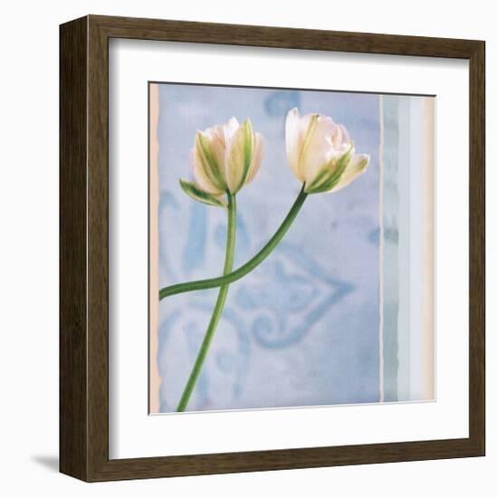 Tulip and Blue Tapestry II-Richard Sutton-Framed Art Print
