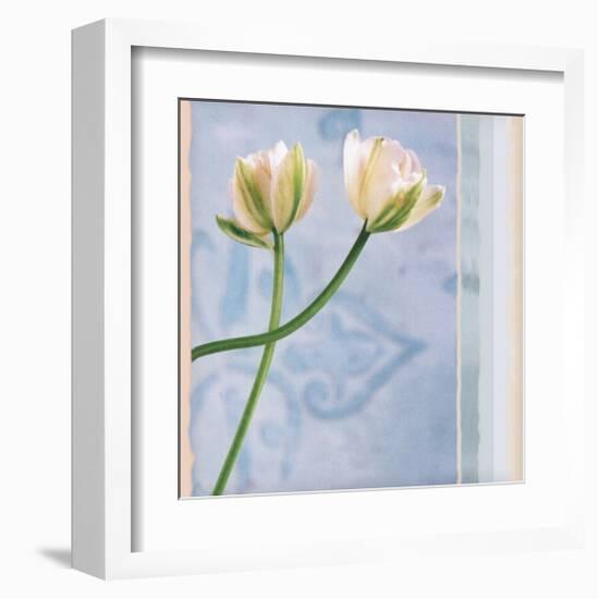 Tulip and Blue Tapestry II-Richard Sutton-Framed Art Print