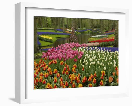 Tulip and Hyacinth Garden, Keukenhof Gardens, Lisse, Netherlands, Holland-Adam Jones-Framed Photographic Print